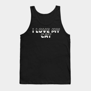 I love My Cat Video Game Graphic White Tank Top